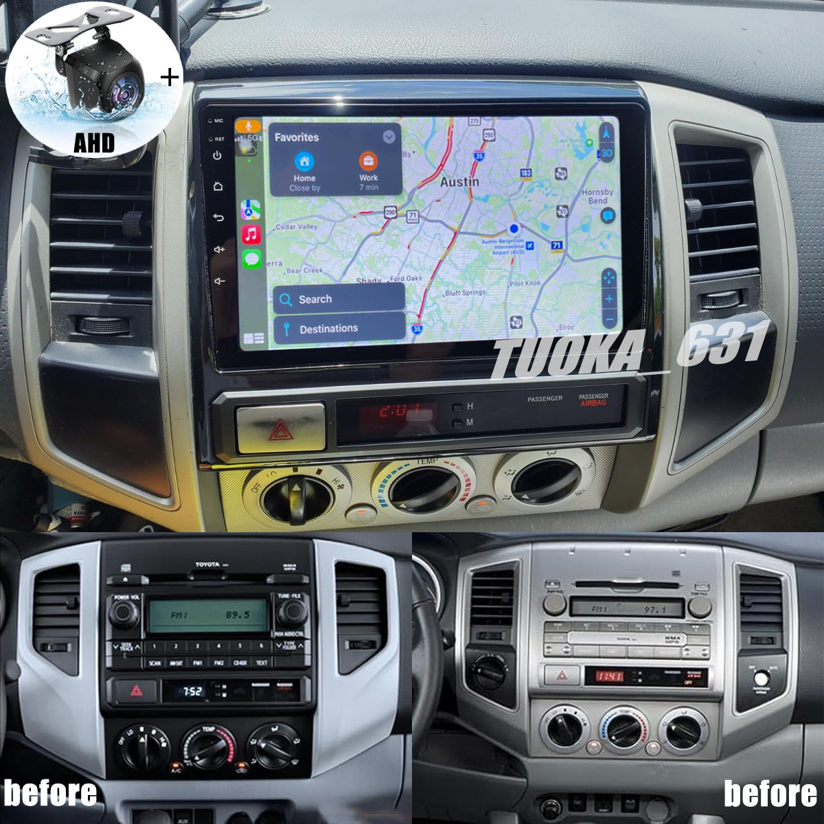 for TOYOTA TACOMA 2005-2015 Apple CarPlay GPS AndroidOS 13 Car Stereo Radio GPS