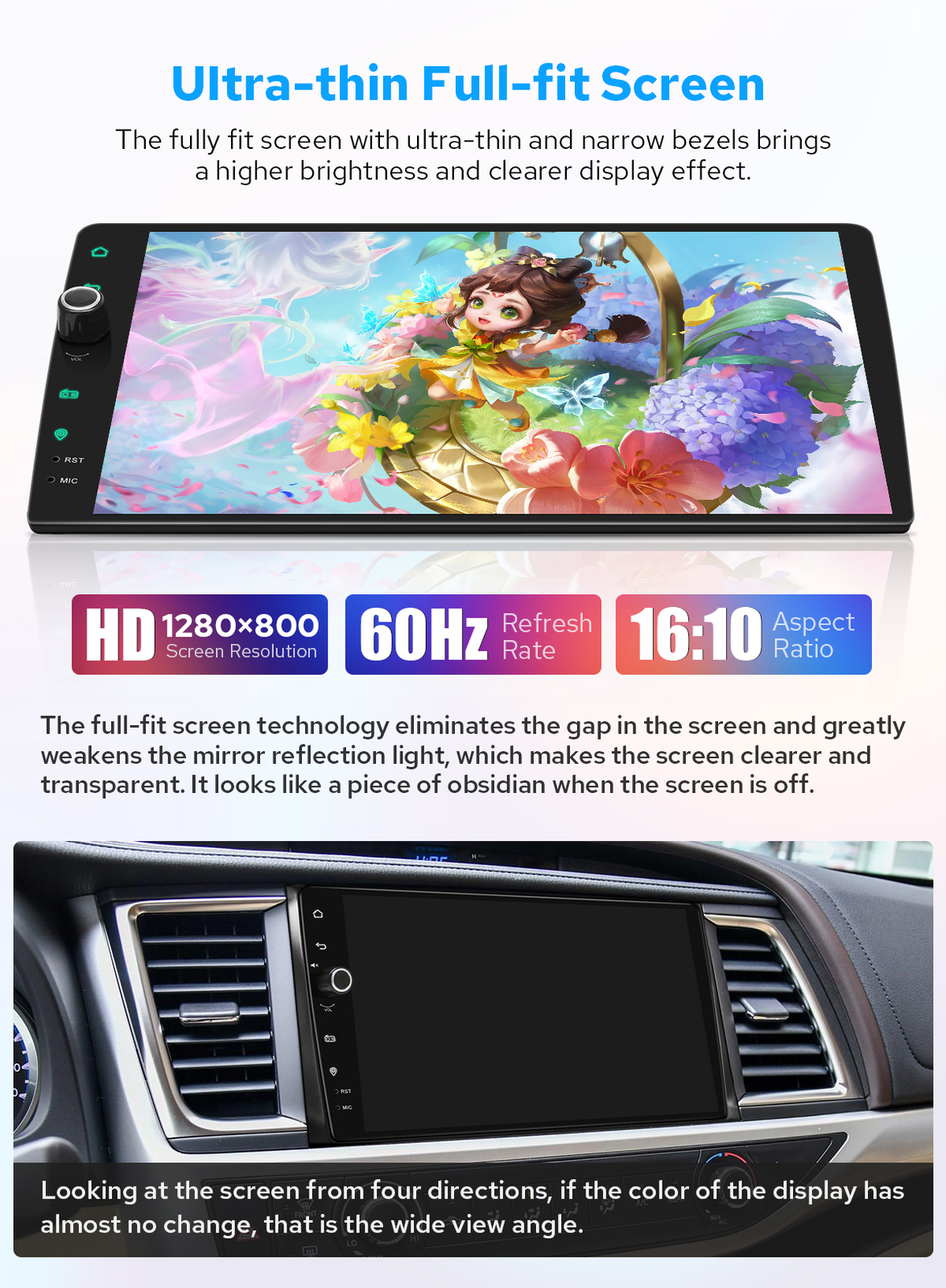 10.1 inch Plug & Play Head Unit For Toyota Highlander 2014-2019 Support HDMI USB