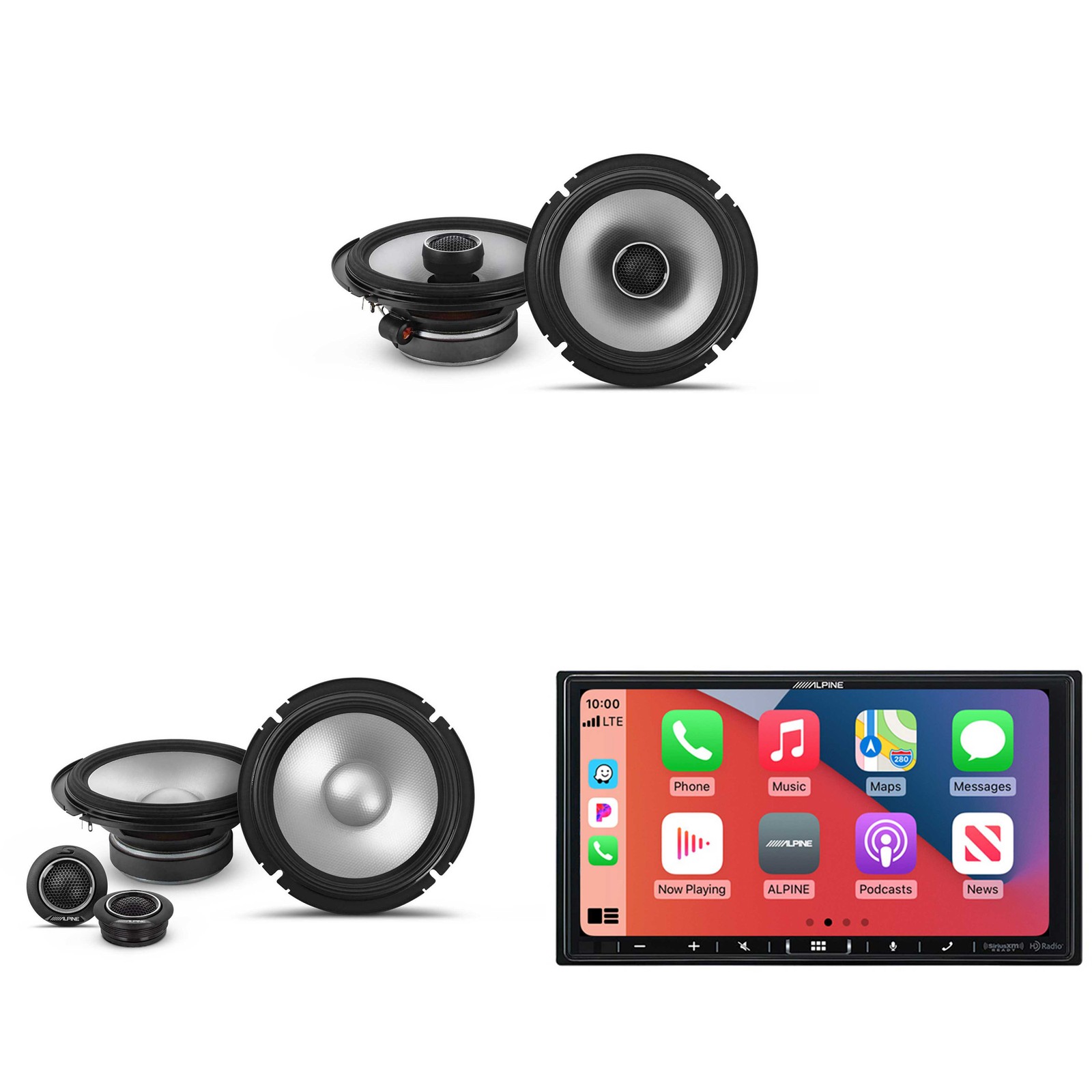 Alpine iLX-407 7″ Multimedia Receiver Carplay/Android Auto & S2 6.5″ Speakers