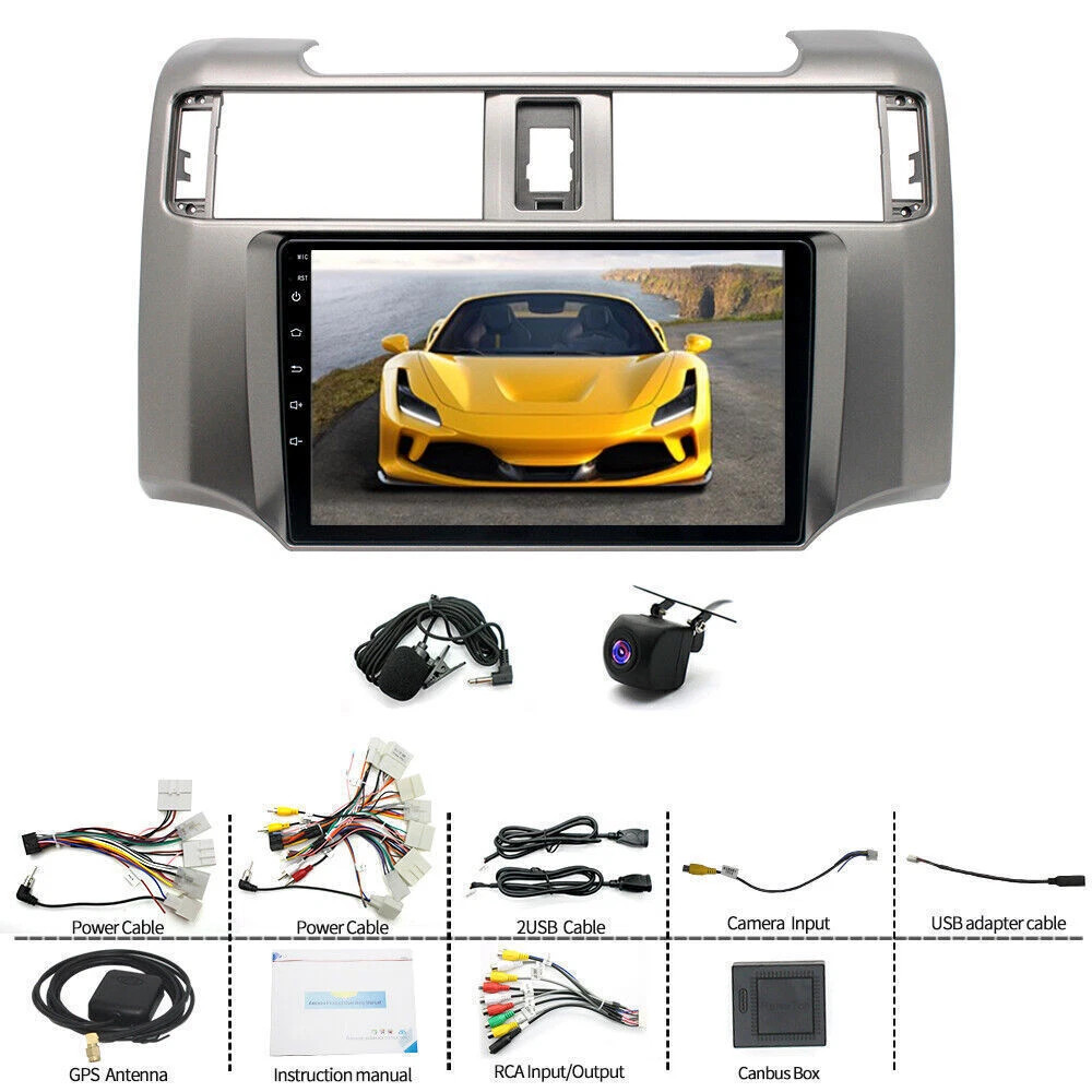 4+64G 8core CarPlay Auto touch screen radio 10.33″ For Toyota 4runner 2009-2019