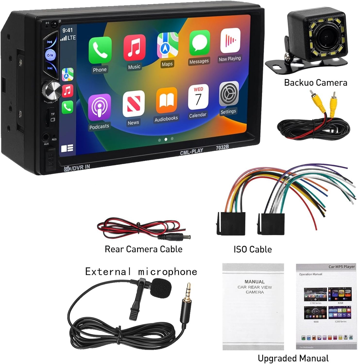 ✅ 7 Inch Double Din Car Stereo Radio w/ Apple Carplay & Android Auto Backup Cam