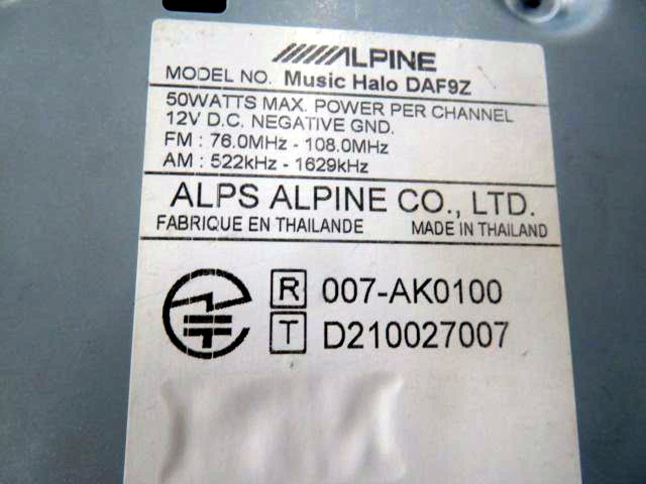 ALPINE DAF9Z Car Stereo Receiver Tested Working Bluetooth Apple CarPlay w/ Mic