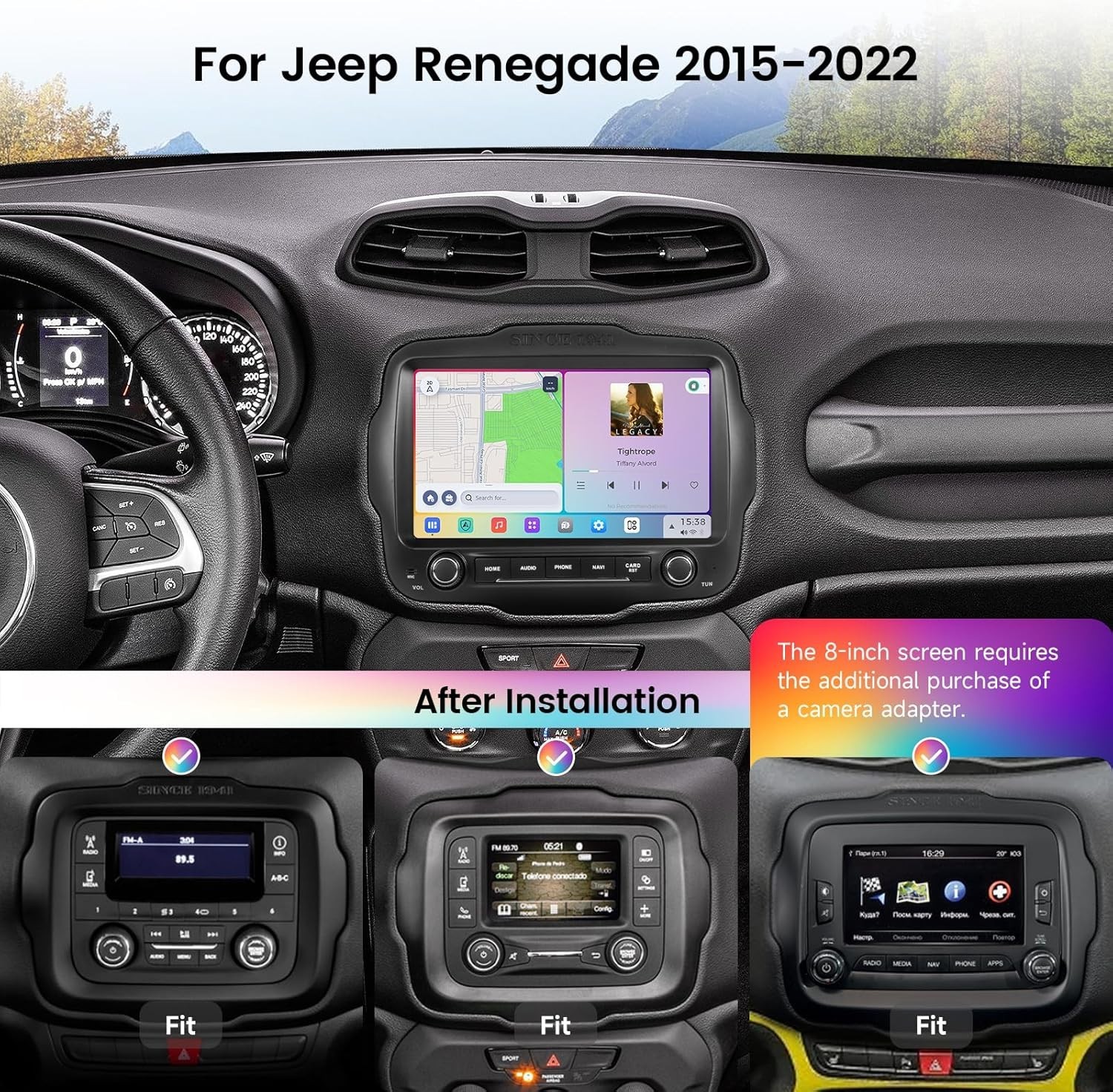 Dasaita 9” Stereo For Jeep Renegade 2015-22 Apple Carplay Android 13 Car Radio