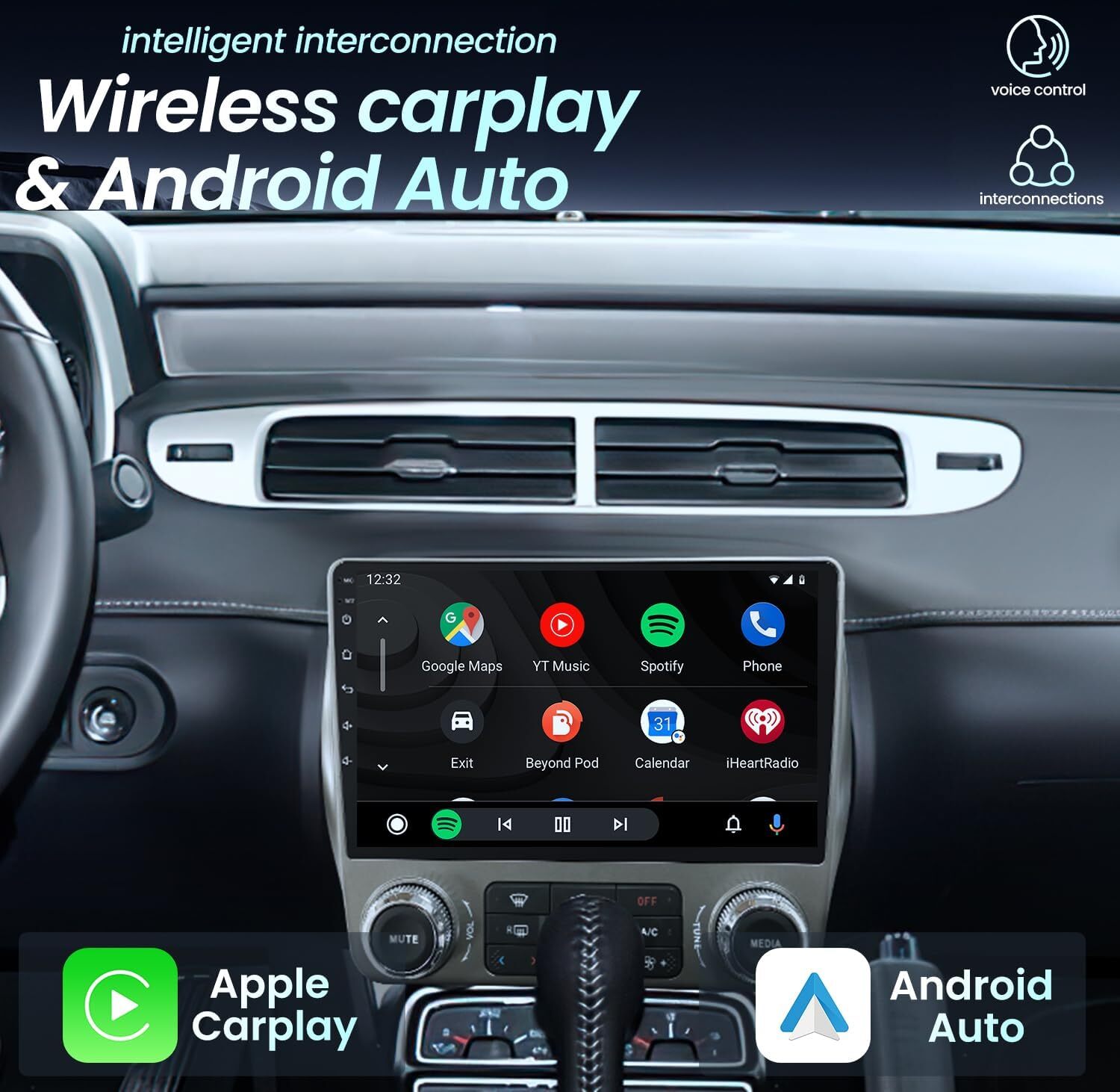 Android Car Radio GPS Stereo Player Apple Carplay For Chevrolet Camaro 2010-2015