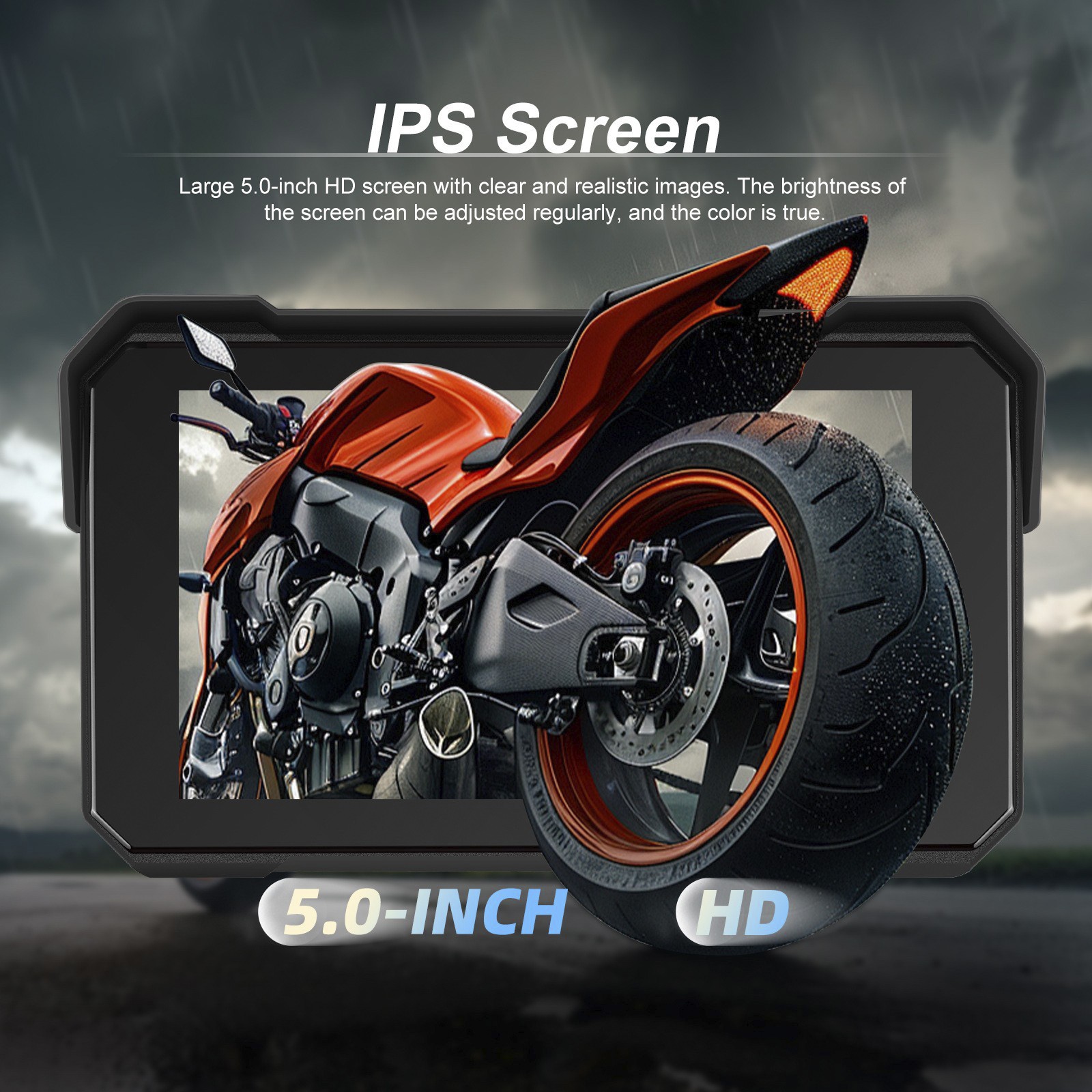 5-inch Wireless CarPlay Android Auto Navigation Sunproof for Motorcycles