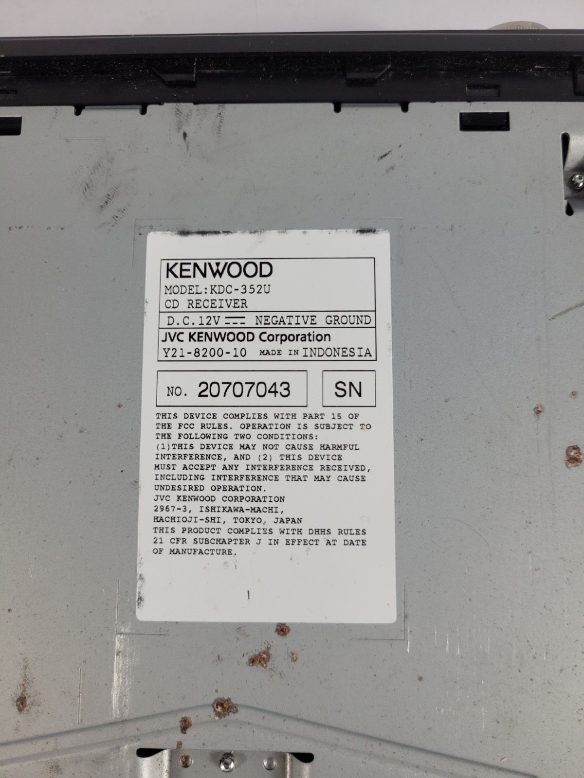 Kenwood KDC-352U Car Stereo Radio/CD Ships Free