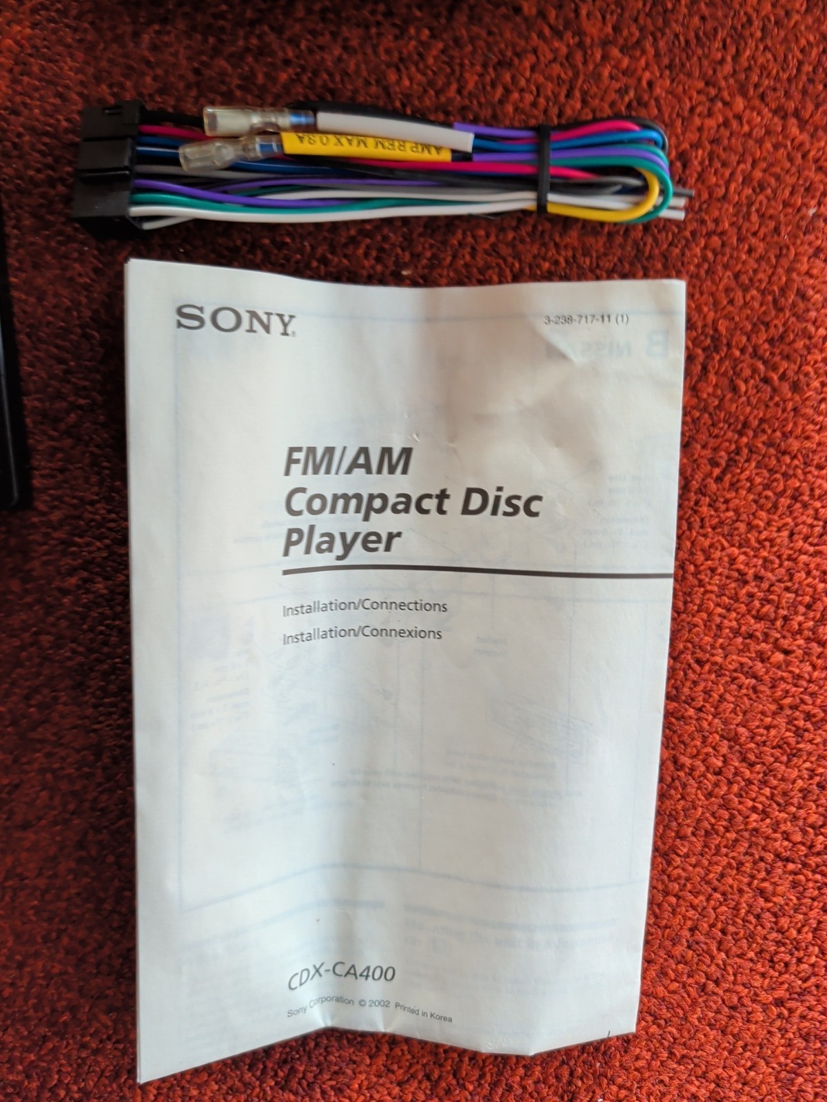 NOS Sony CDX-CA400 Compact Disc Player, 50W x 4, NEVER INSTALLED 2002