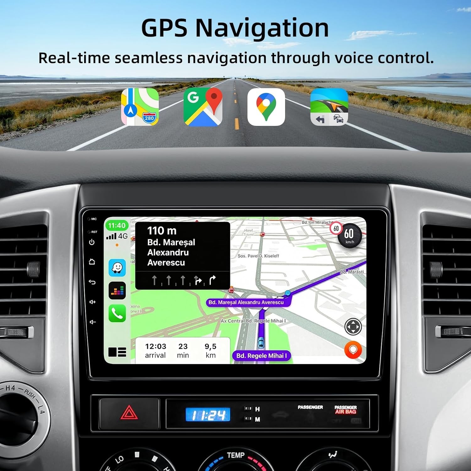 Toyota Tacoma 2005-2015 Android 15 Car Stereo 2+64G Carplay w 9″ Touchscreen