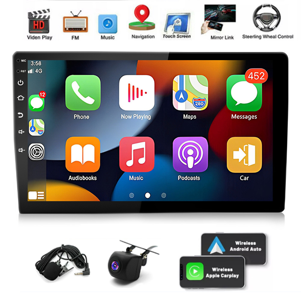 64G Android 13.0 Car Stereo Radio 10.1″ Touch Screen GPS WIFI Fit for Carplay