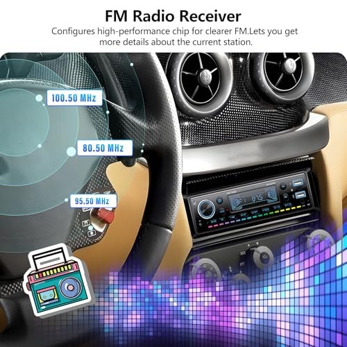 Single Din Car Stereo Radio Hands-Free Bluetooth,Car Audio Receivers with