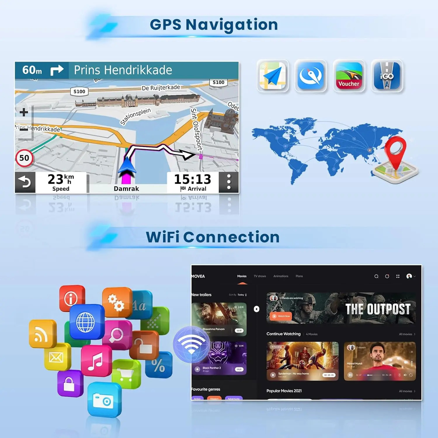 For 2007-2013 Chevrolet Silverado GMC Sierra Carplay Car Stereo Radio Android 15