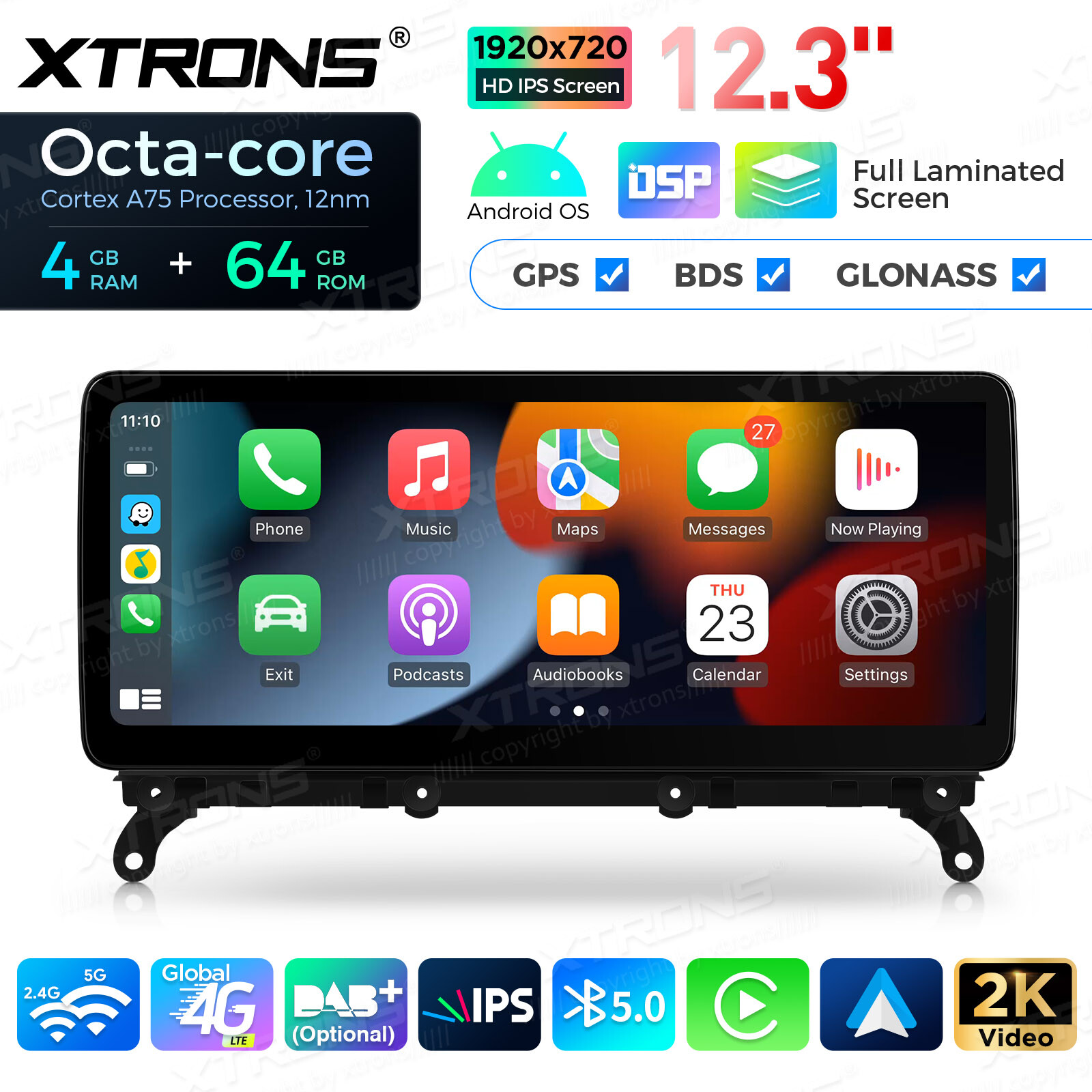 12.3 inch IPS Android 14 8-Core Car Car GPS Stereo Navi 4G lte 2K For BMW X3 F25