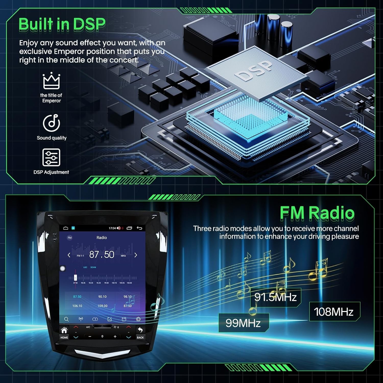 For Cadillac ATS SRX XTS CTS Android 13 Car Stereo Radio Carplay GPS Navigation