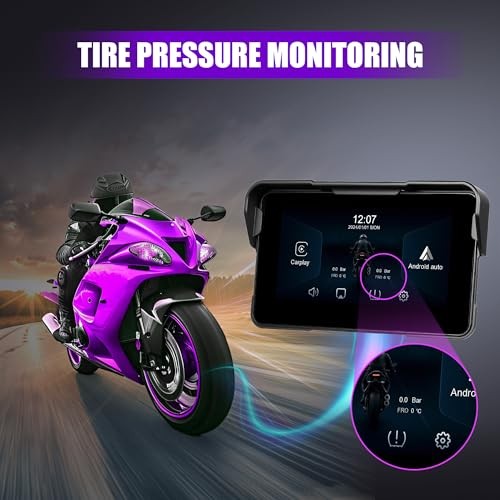 Screen with Wireless Carplay Android Auto for Car, 5 Inch Motorcycle Carplay