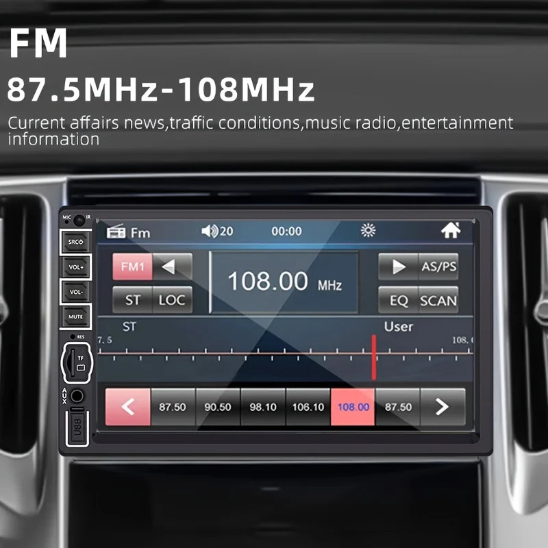 7″ Double 2 DIN Car Stereo Radio MP5 Touch Screen Bluetooth FM USB Player,