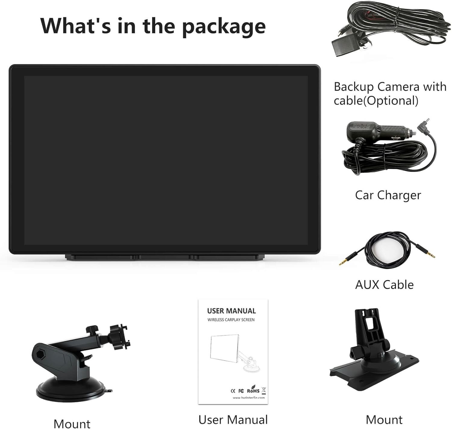 9″ Android CarPlay, Car Receiver with Android Auto Voice MirrorLink Bluetooth