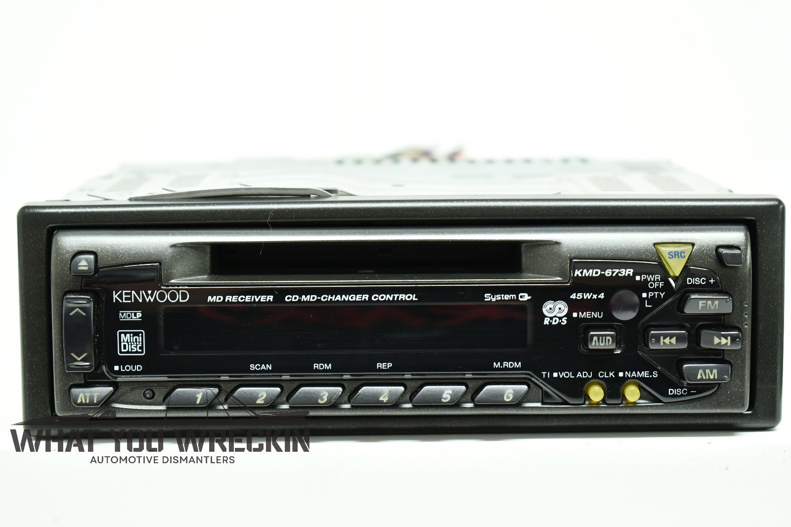 VINTAGE KENWOOD CAR RADIO MINI DISC HEADUNIT – KMD-673R with CD STACKER CONTROL