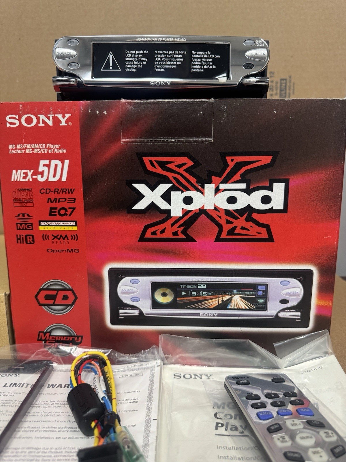 Sony MEX-5DI CD Player/Mp3 In-Dash Receiver with Remote and Manual New Open Box