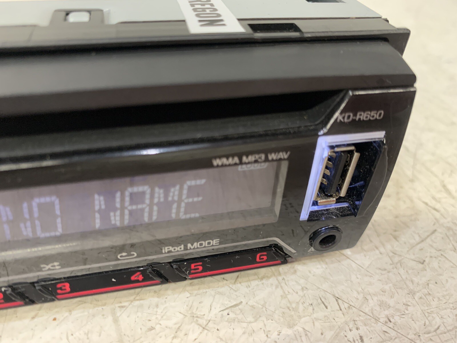 JVC KD-R650 radio stereo USB AUX Pandora MP3 WMA WAV CD player single din