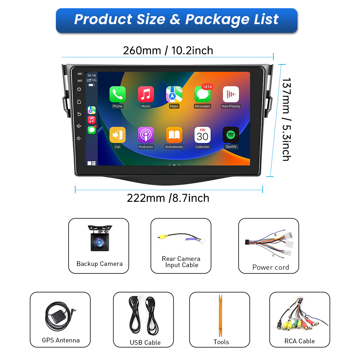 64G For Toyota RAV4 2007-12 Apple Carplay Android Auto Car GPS Radio Stereo JBL