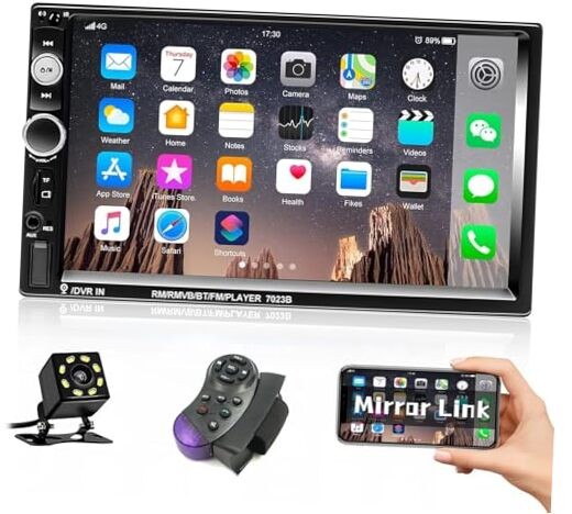 Double Din Car Stereo 7″ Touch Screen 2 Din Car Radio with Bluetooth FM, MP5