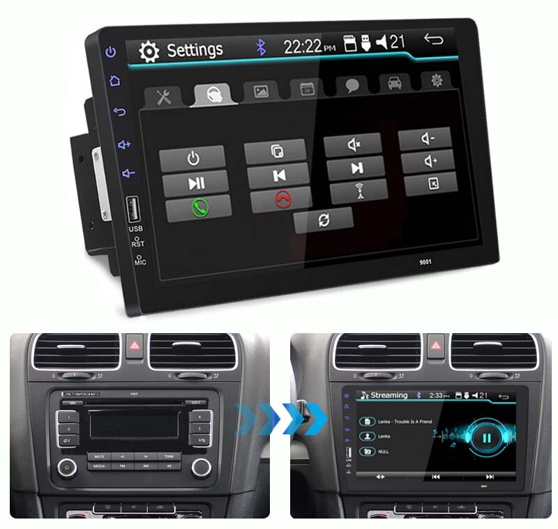 9″ Single 1 Din Car Stereo Radio Mirrorlink Touch Screen Bluetooth FM USB Player
