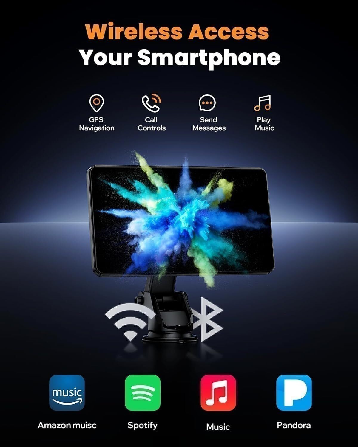 9 inch Portable Car Stereo Wireless Apple Carplay&Android Auto GPS+Backup Camera