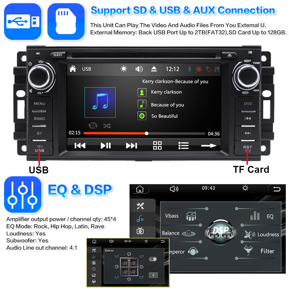 7″ Double Din Car Stereo GPS FM Radio CD DVD Player Bluetooth with Backup Camera