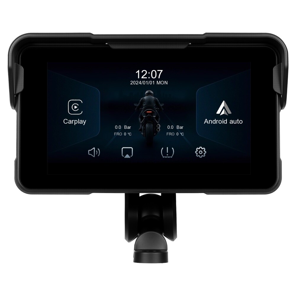 5″ Waterproof Motorcycle Navigator Portable Wireless CarPlay Android Auto Screen
