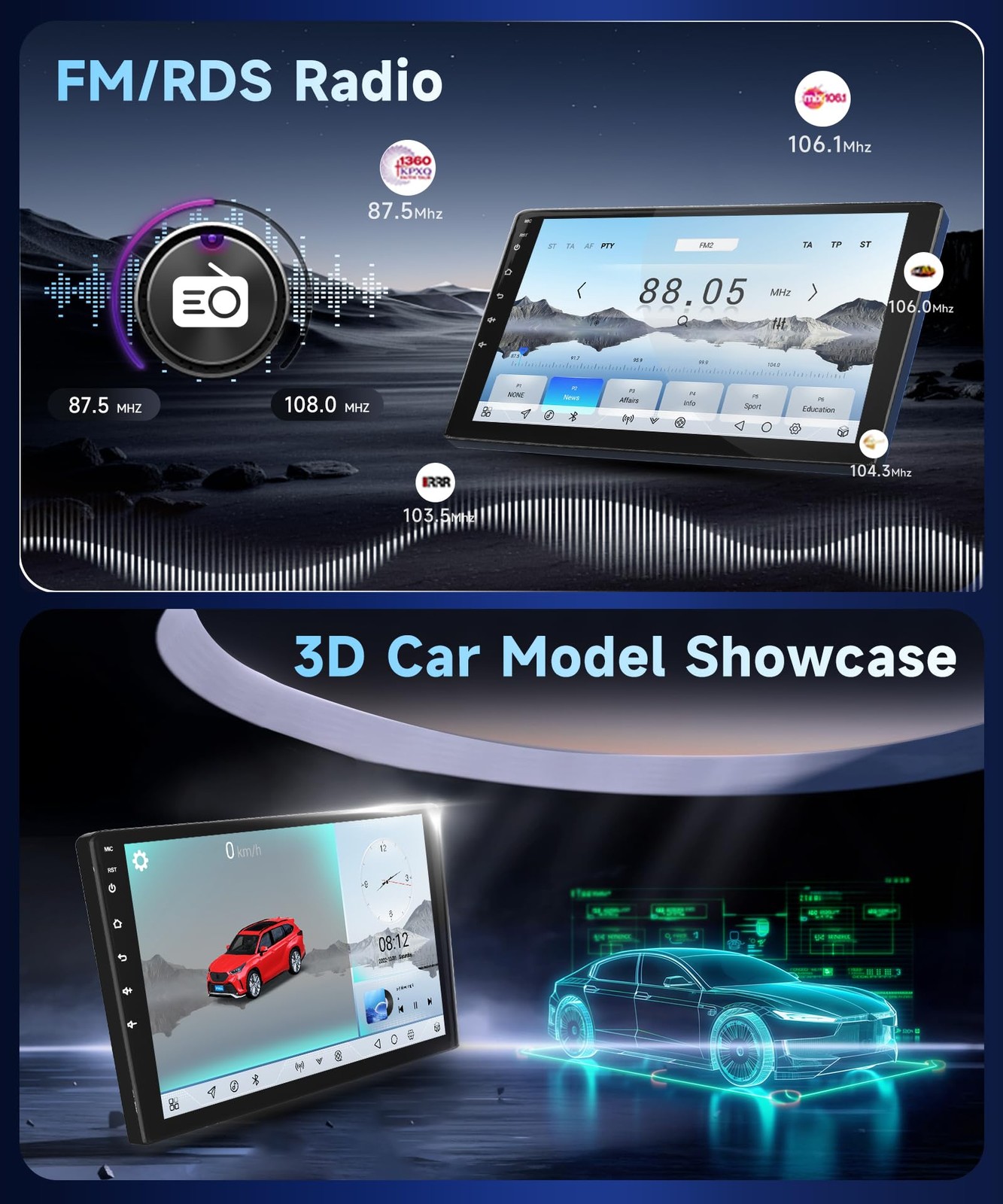 8Core4+64G Car Stereo for Ford Explorer 2005-2010 Wireless CarPlay/Android Au…