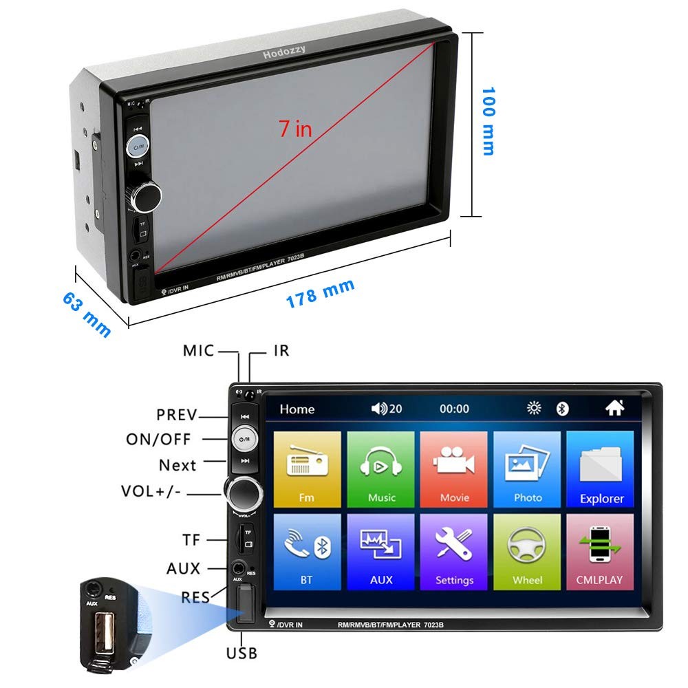 Radio De Pantalla Tactil Với Soporte De Volante Y Camara De Reversa Pro