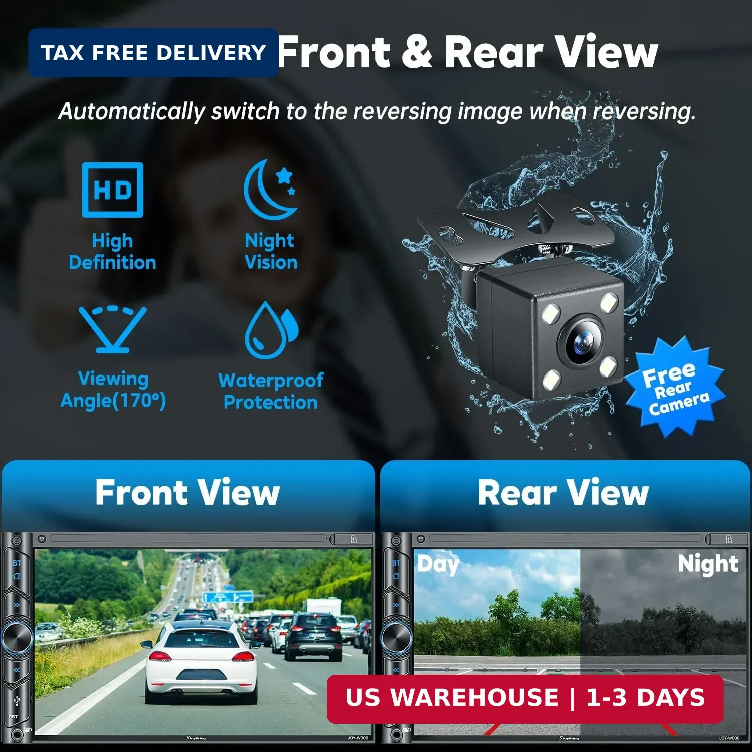 Upgrade Wireless Double Din Car Stereo with Carplay, Android Auto, Bluetooth, 4-