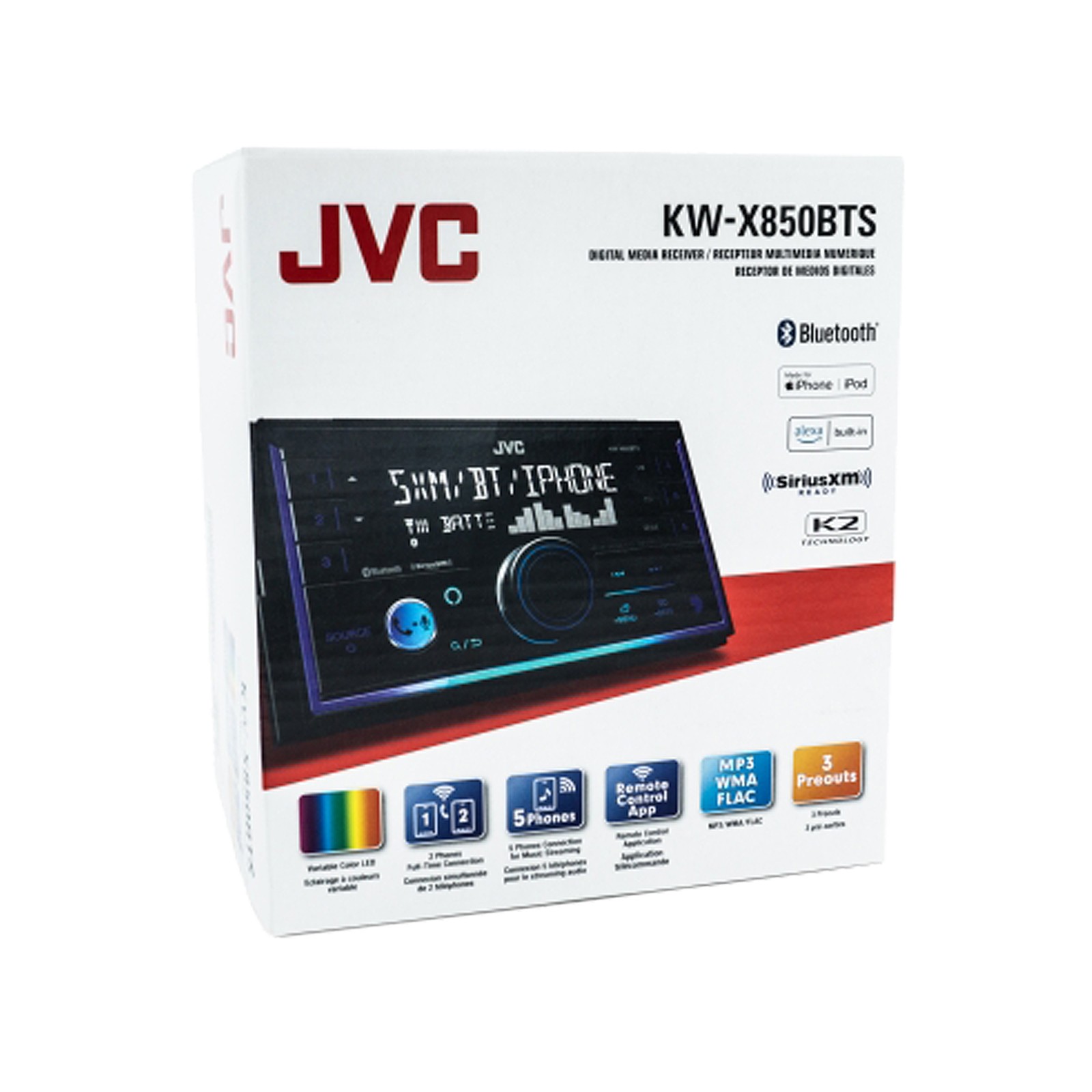 JVC KW-X850BTS Double DIN Bluetooth AM/FM Radio Digital Media Stereo Receiver