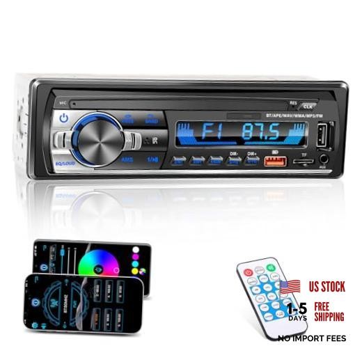 Bluetooth Car Stereo – Handsfree & App Control – Single DIN – Car Radio Audio