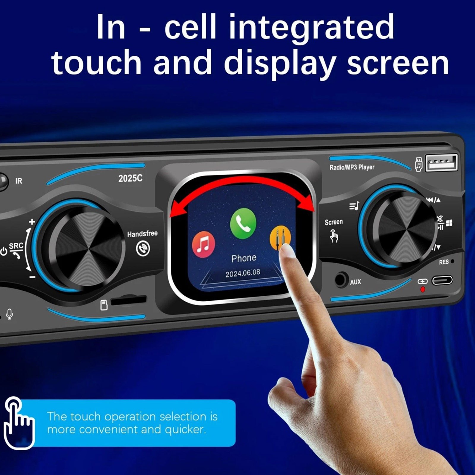 Bluetooth 6.0 Car Radio with AVRCP Profile, FM Radio with 18 Station Presets