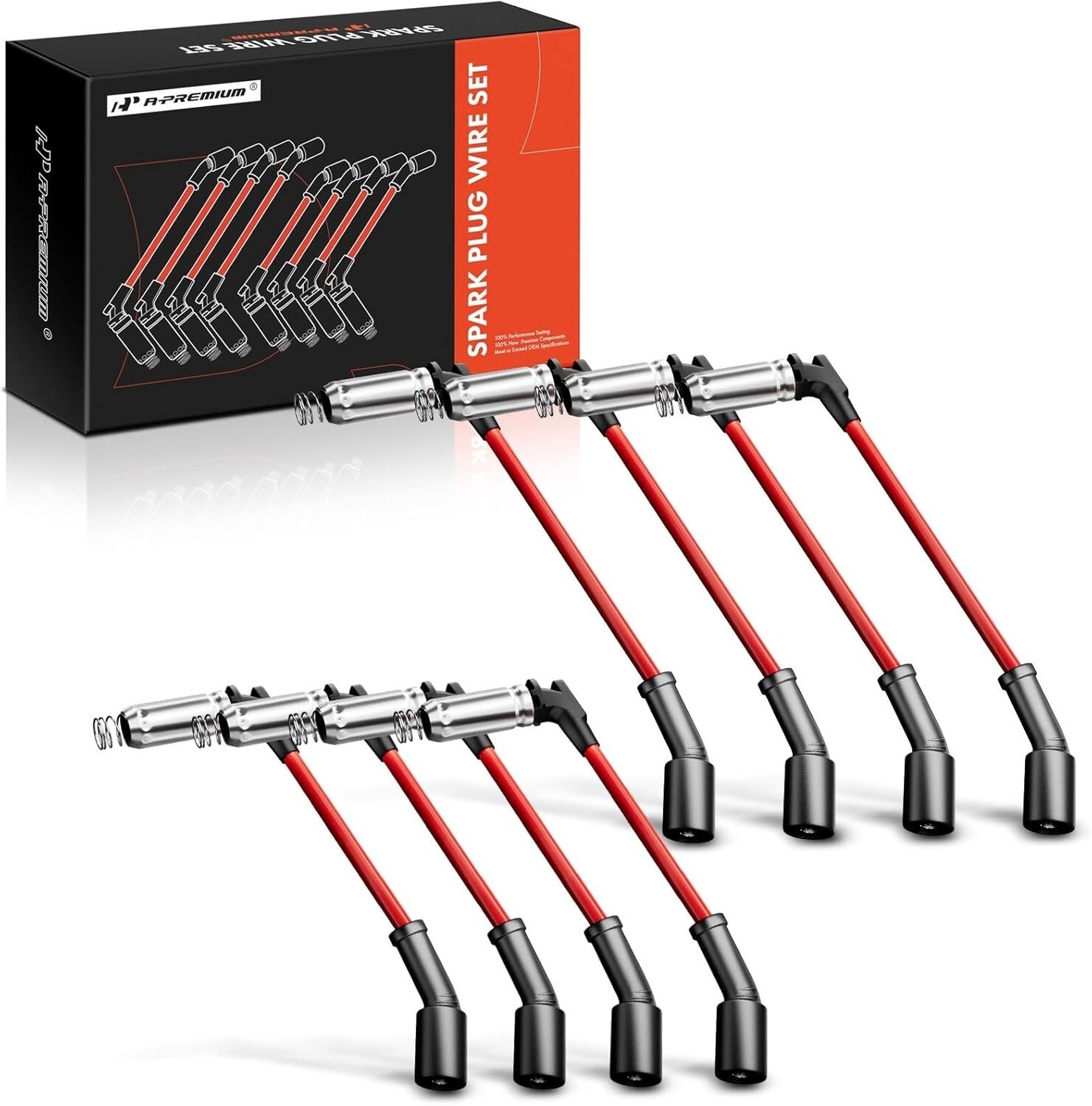 High Heat Spark Plug Ignition Wires Set of 8 Compatible with Chevrolet Chevy GMC