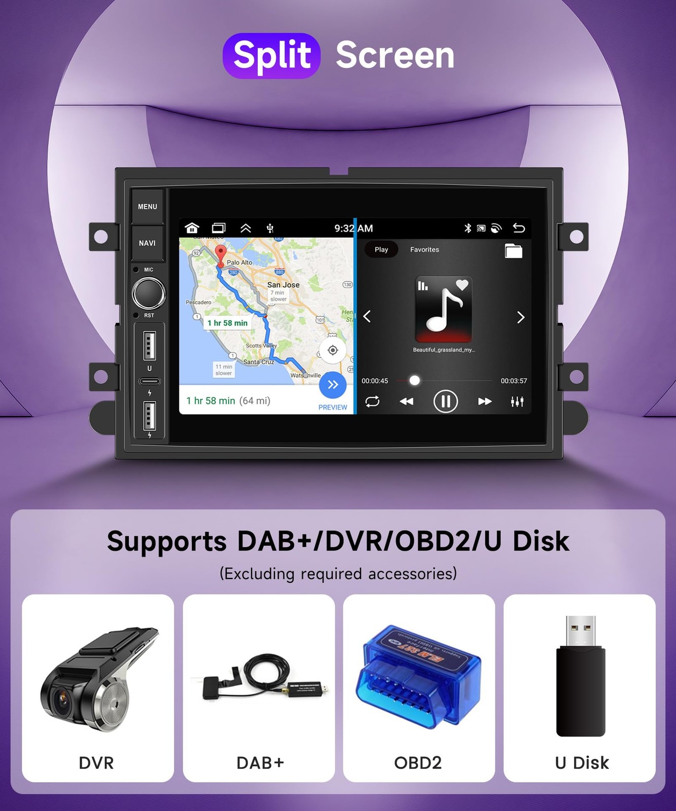 4Core2G+64G Android Car Radio Stereo for Ford F150 F250 F350 E250 E350 2004-2014