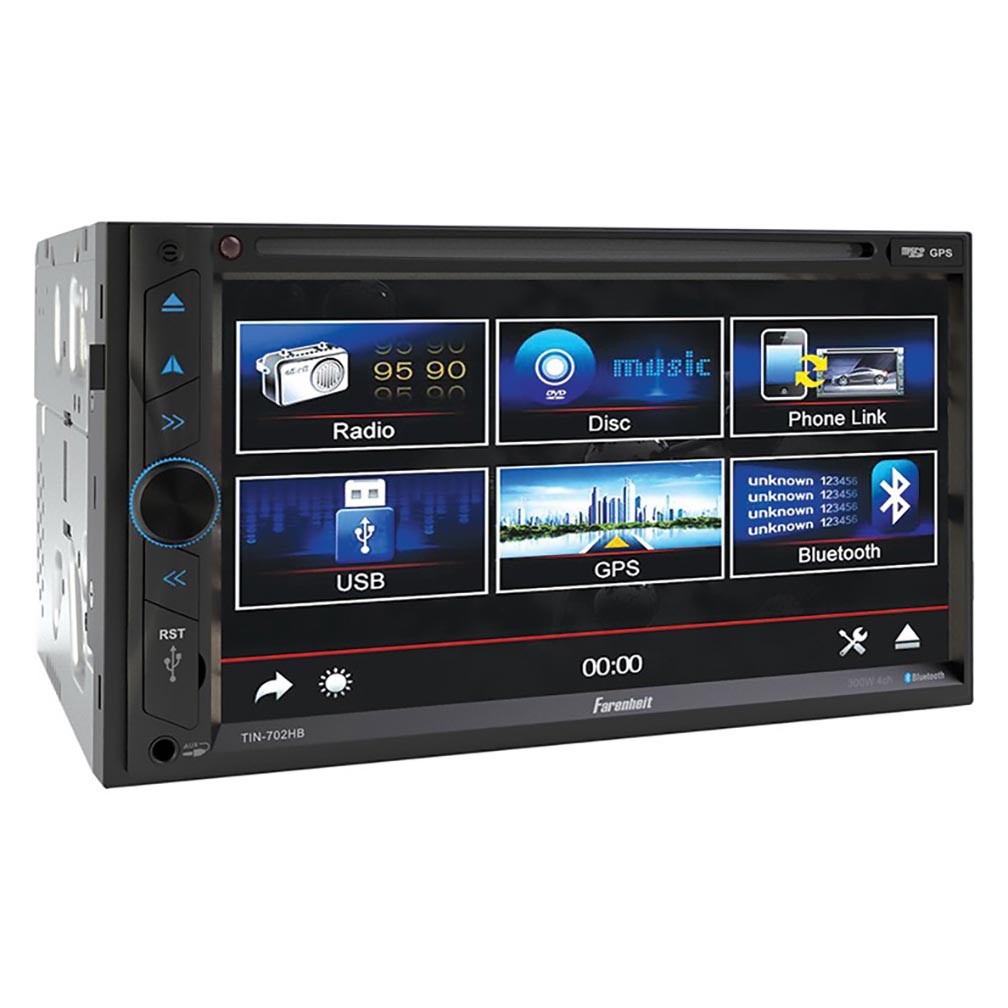 Farenheit TIN-702HB 2-DIN 6.2″ LCD GPS Navigation DVD Multimedia Source Unit …