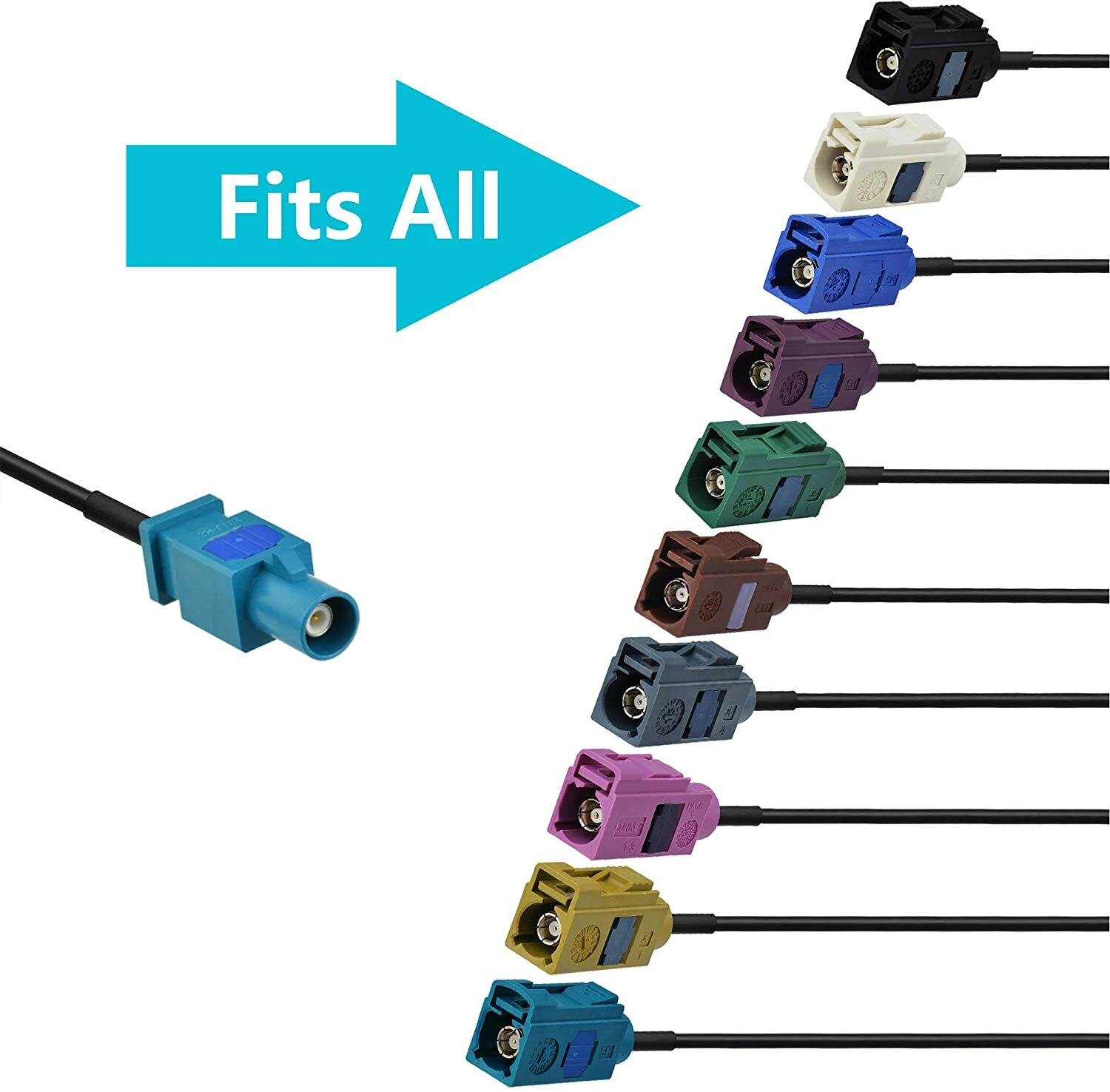 Fakra DIN Cable For Car Stereo Audio HD Radio Head Unit CD Media Player Receiver