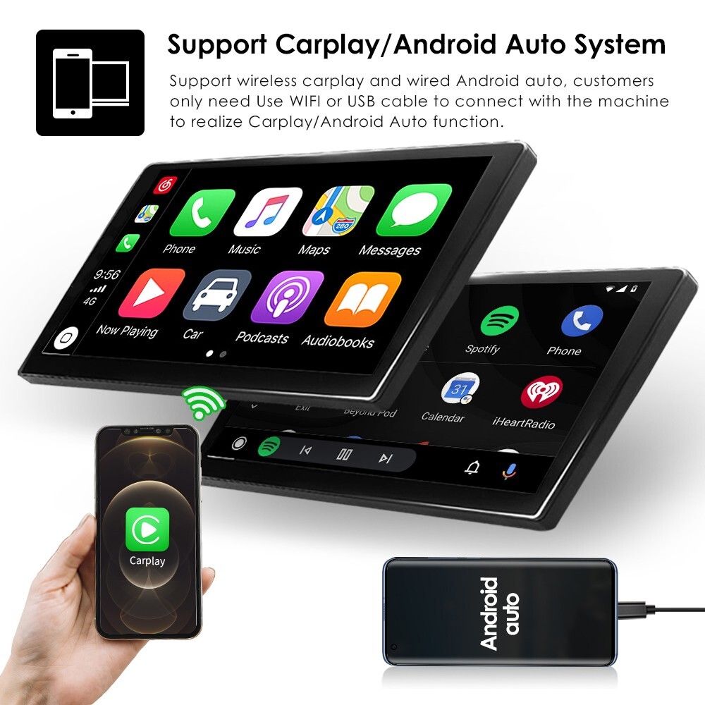 2 DIN 7inch Android 11 CarPlay Car Stereo Radio GPS Navi Player BT WiFi +Camera