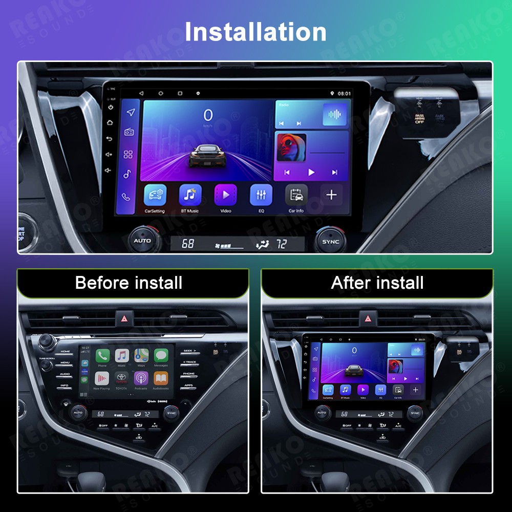 10.1” 2+32G Car Radio Player For TOYOTA CAMRY 2017-2020 Carplay With Camera
