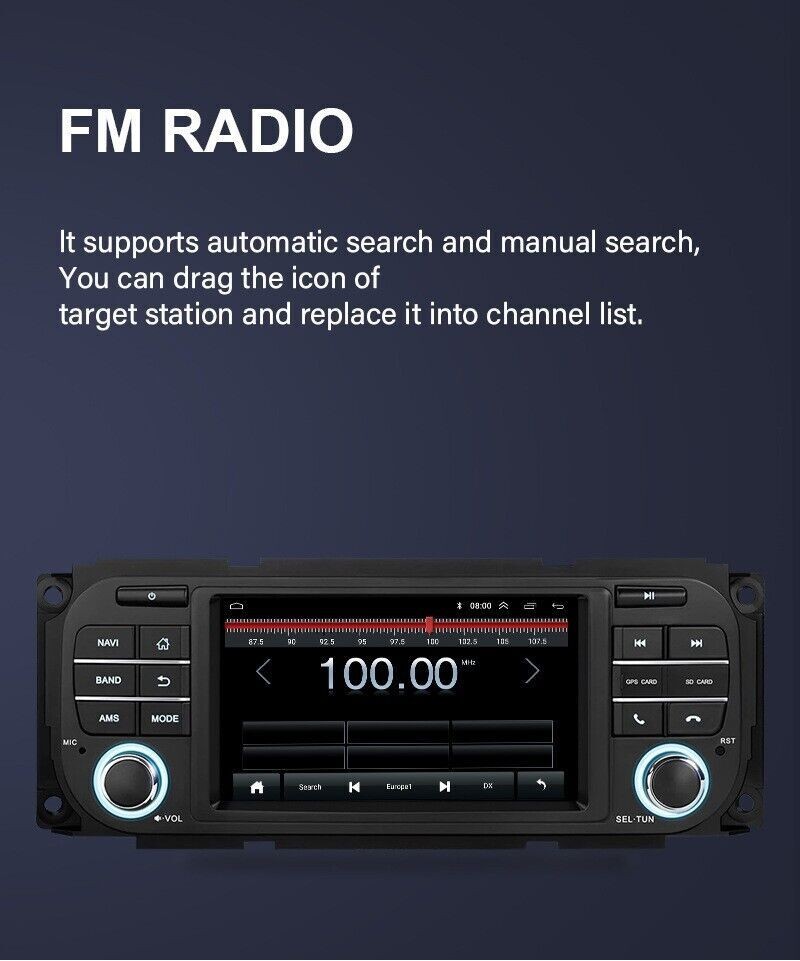 7” Car Stereo Radio Auto Android Carplay 2+32GB For Dodge RAM Jeep Chrysler 300