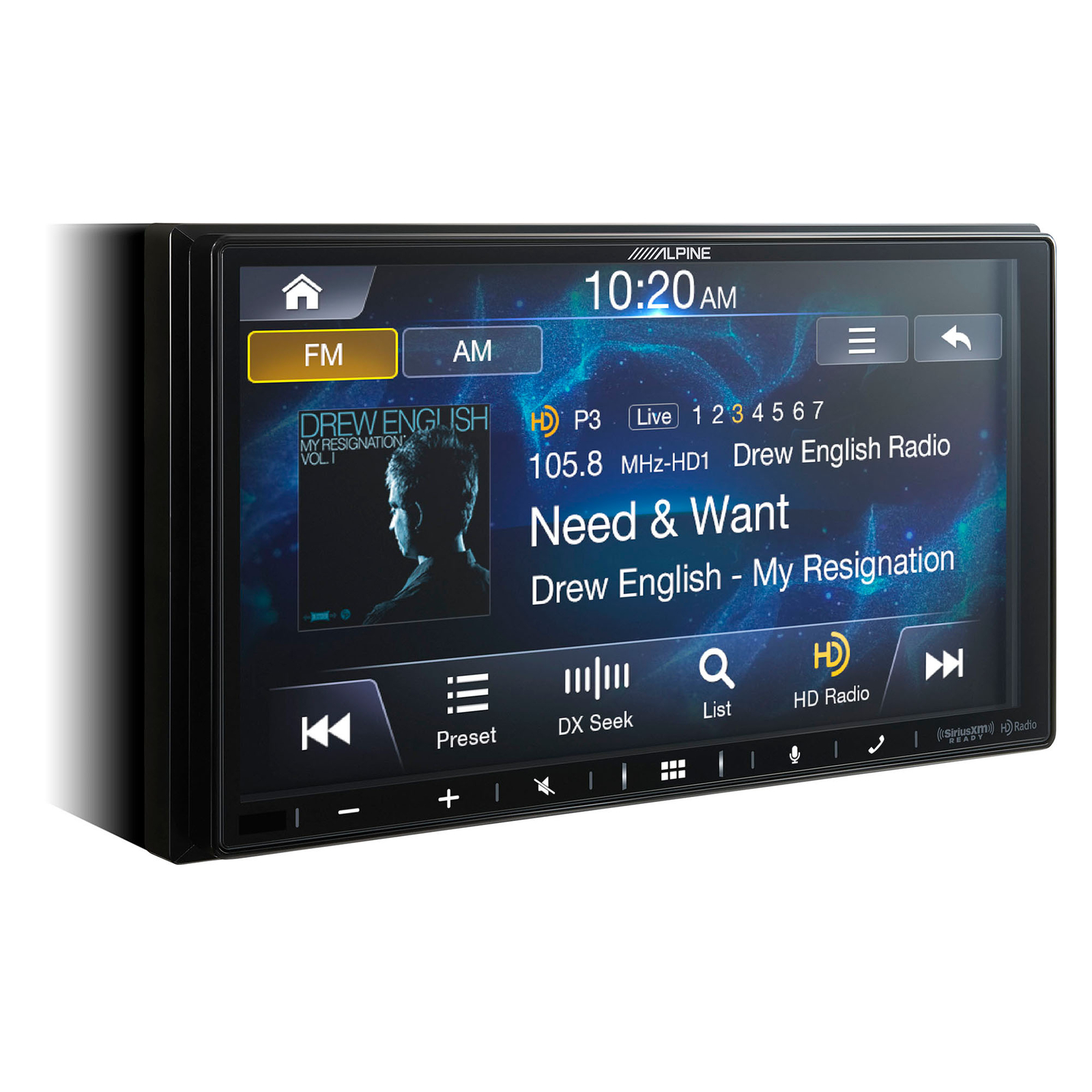Alpine iLX-407 7″ DIN Receiver + KTA-200M PowerStack Mono Subwoofer Amplifier