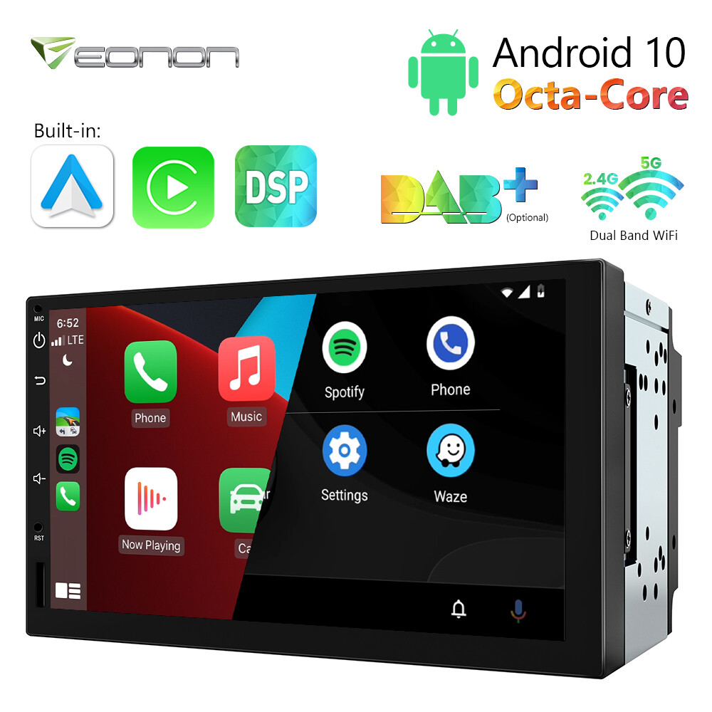 Q04SE Double 2Din 7″Android 10 8Core Car Stereo Radio GPS Navigation CarPlay 4G