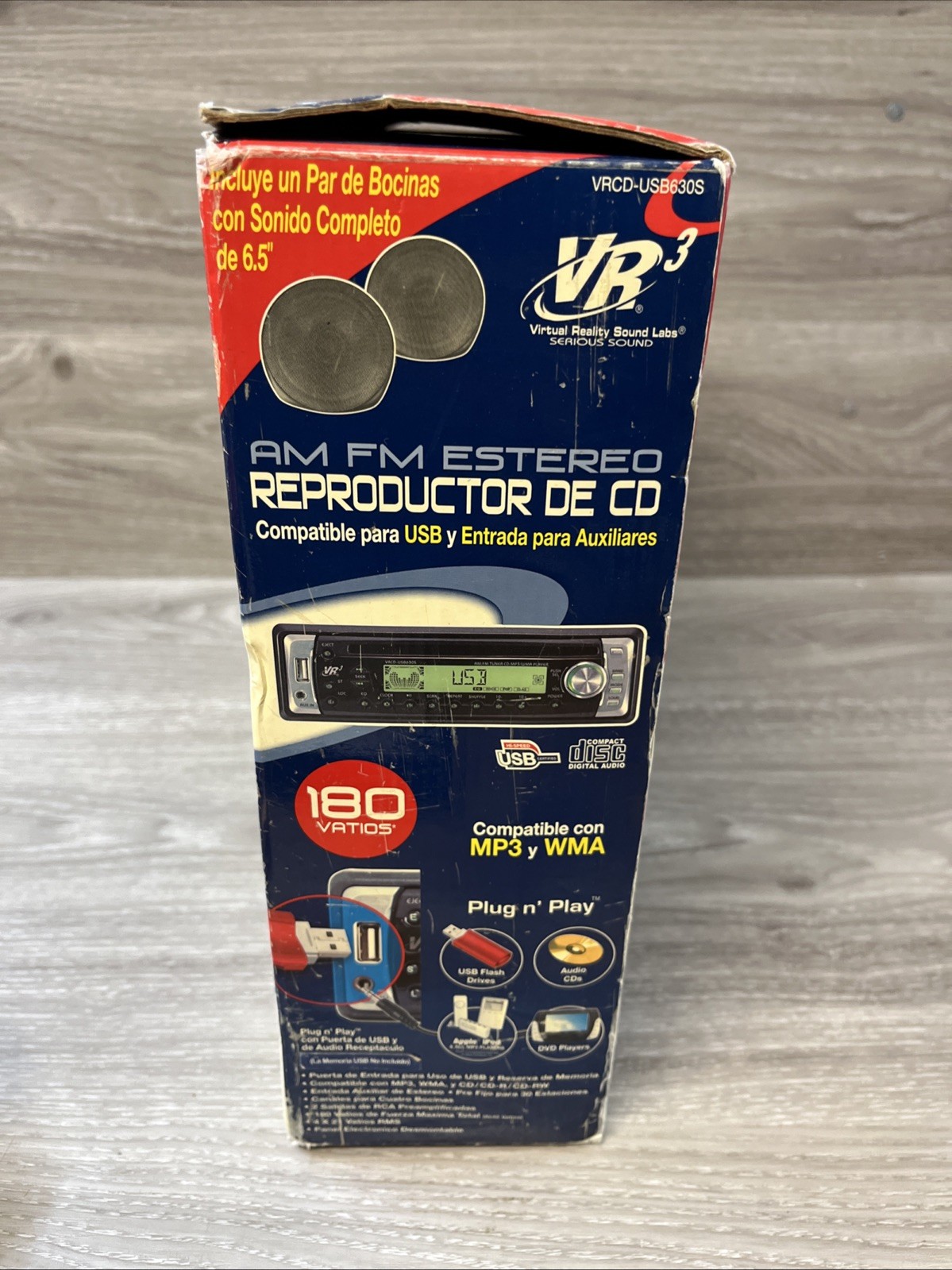 New Vintage Vr Sound Labs (VR3) car receiver with 1 Pr 6.5” Speakers