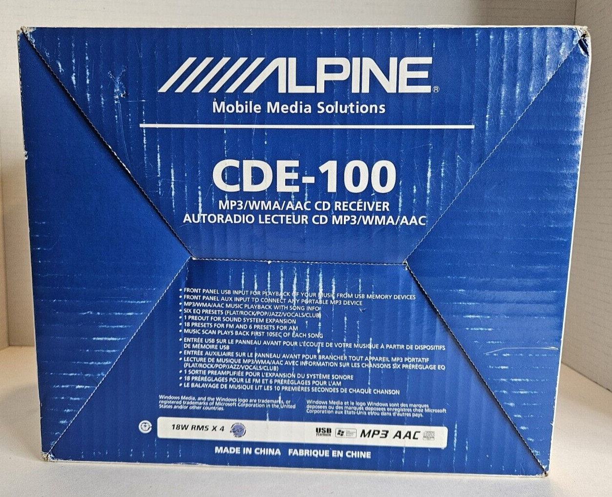 Alpine CDE-100 Car Radio CD Player Receiver USB Aux MP3 WMA ACC AM/FM W/PORT