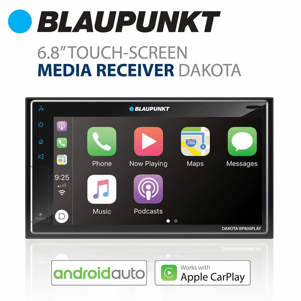 Blaupunkt BP800PLAY 6.8 Double DIN MECHLESS Fixed Face Touchscreen Receiver