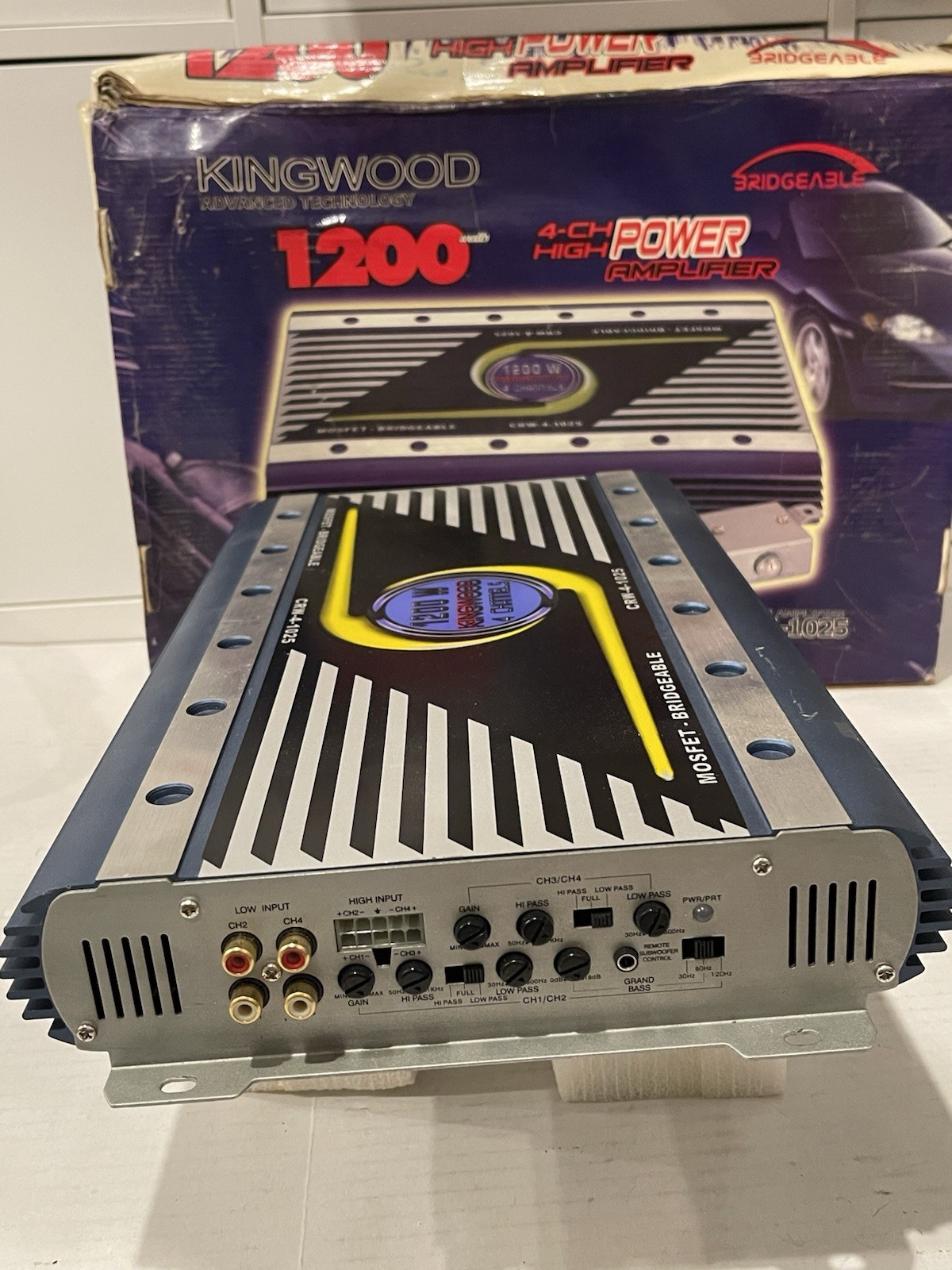 Kingwood CRW-4-1025 Power Amplifier 1200W Vintage Old School Audio