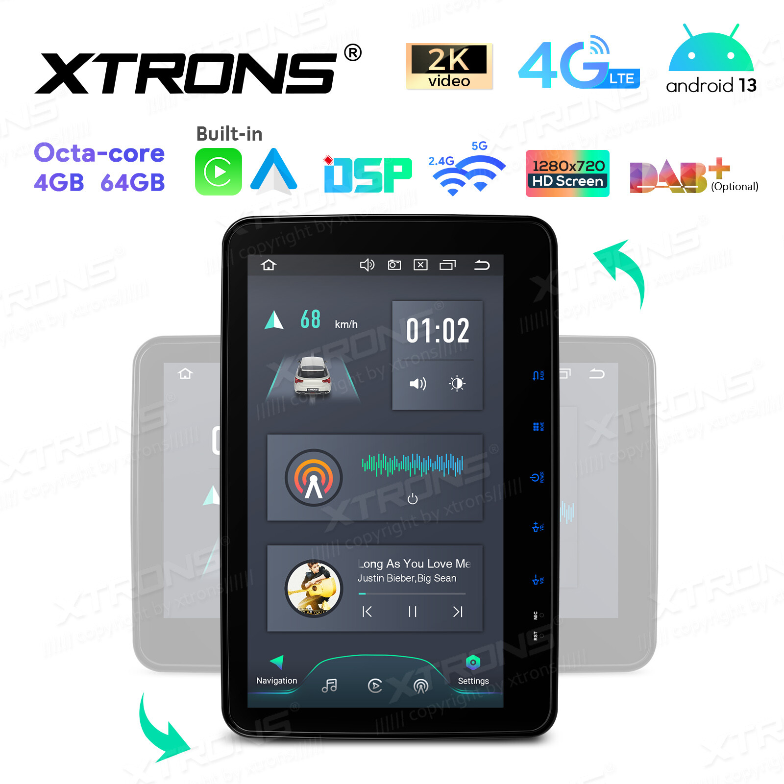10.1” QLED Double 2 DIN Android 13 8-Core Car-Play Car Stereo Radio GPS 4G WiFi