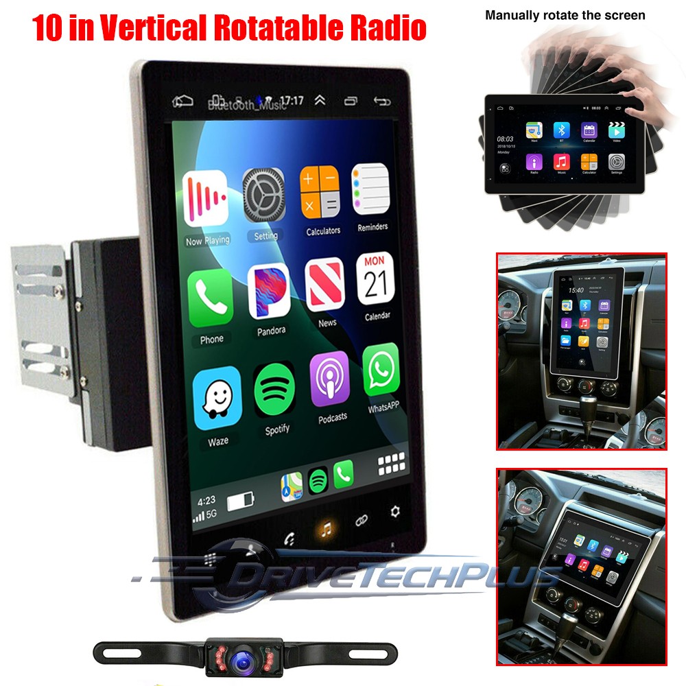 10.1″ Rotatable Double 2 Din Car Stereo Radio Android 13.0 GPS Navi WiFi 2+32G